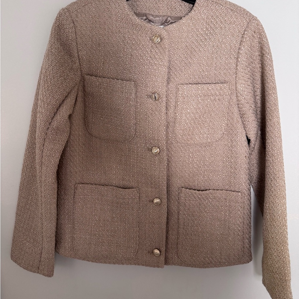 Abercrombie & Fitch Taupe Textured Blazer